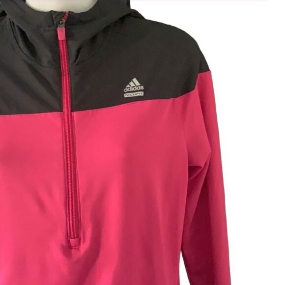 Adidas pink/black hooded pullover jacket, M - Picture 4 of 6